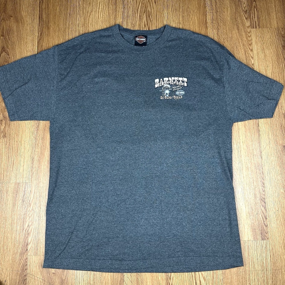 Vintage Y2K Harley Davidson 2006 Barnett El Paso Texas Gray Shirt XL